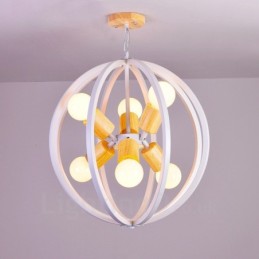 6 Light Iron Retro Vintage Pendant Light with Iron Shade