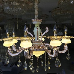 European Style High grade Zinc Alloy Imitation Jade Crystal Pendant