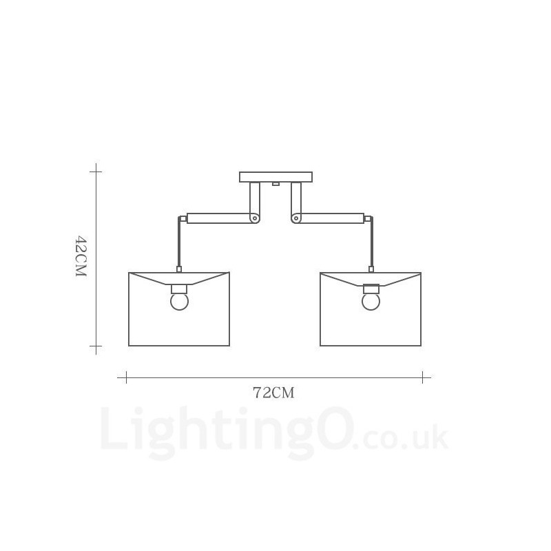 2 Light Wood Modern Contemporary Pendant Light with Fabric Shade