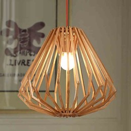 Chandelier Mini Style Traditional Classic Wood Bamboo
