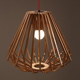 Chandelier Mini Style Traditional Classic Wood Bamboo