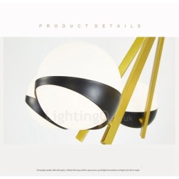 6 Light Modern Contemporary Nordic style Ceiling Lights Chandelier with Black and White Ball Glass Shade