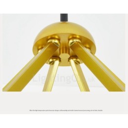 6 Light Modern Contemporary Nordic style Ceiling Lights Chandelier with Black and White Ball Glass Shade