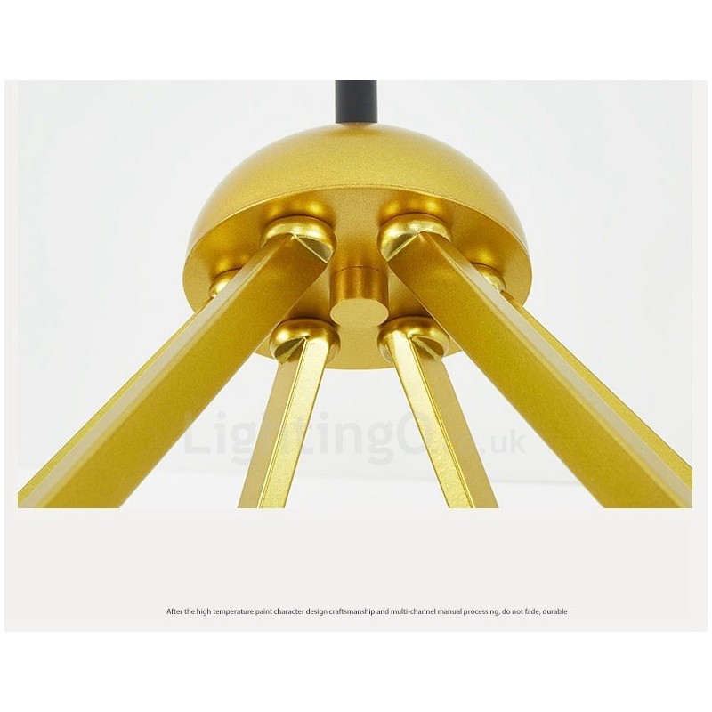 6 Light Modern Contemporary Nordic style Ceiling Lights Chandelier with Black and White Ball Glass Shade