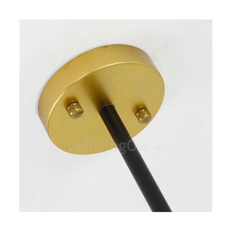 6 Light Modern Contemporary Nordic style Ceiling Lights Chandelier with Black and White Ball Glass Shade