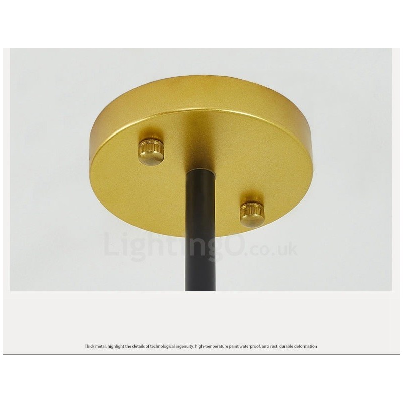 6 Light Modern Contemporary Nordic style Ceiling Lights Chandelier with Black and White Ball Glass Shade