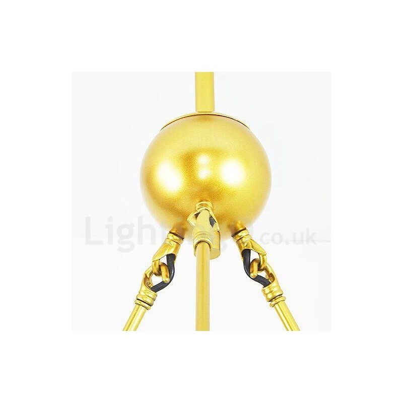 9 Light Modern Contemporary Nordic style Ceiling Lights Copper Plating Chandelier with Gold and White Ball Glass Shade