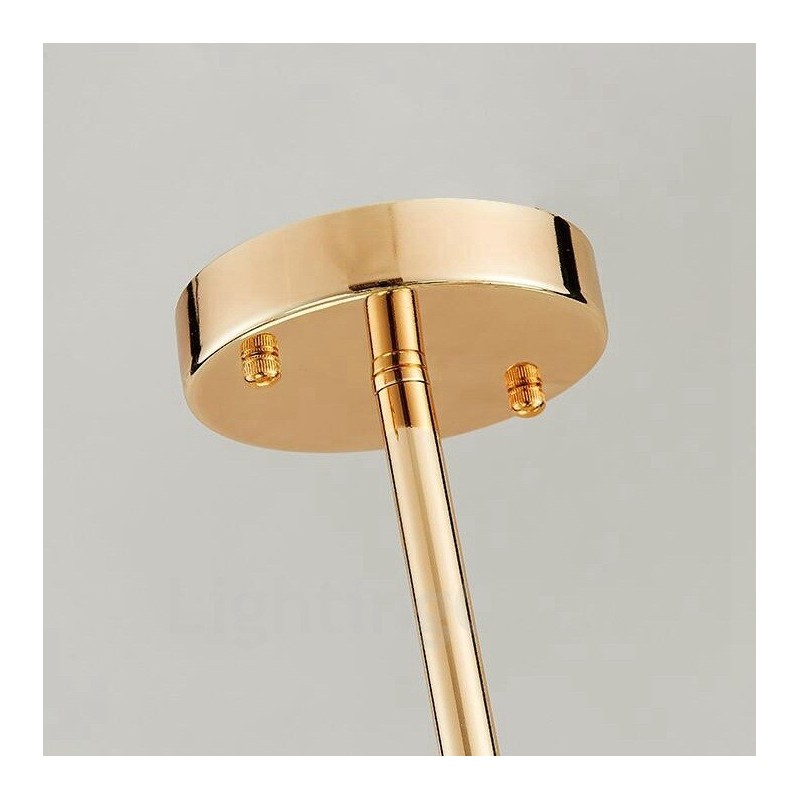 11 Light Modern Contemporary Ceiling Lights Copper Plating Chandelier with White Ball Glass Shade