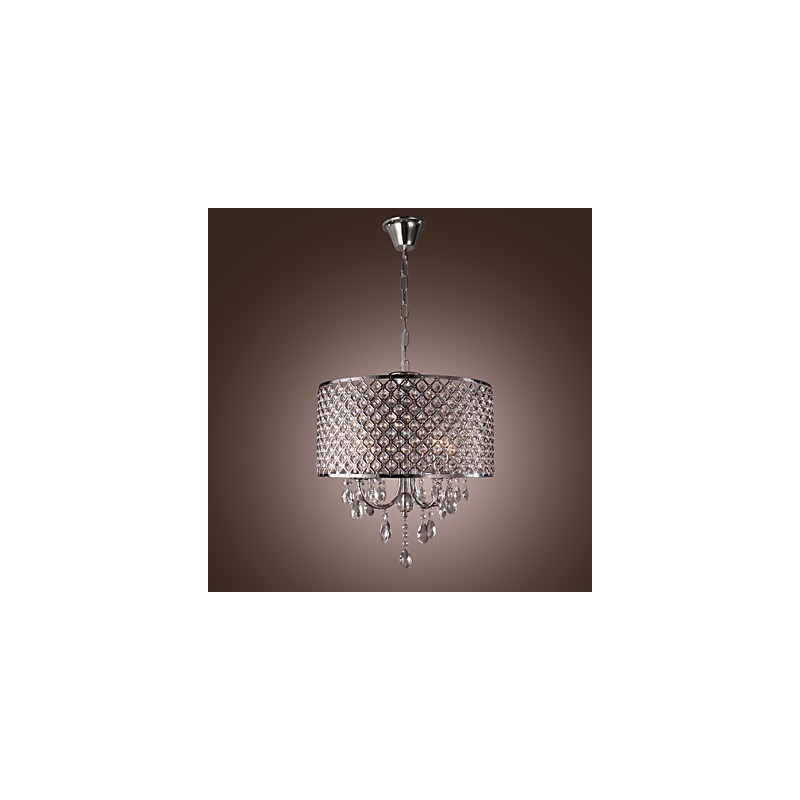 Traditional Classic Crystal Chrome Metal Chandelier