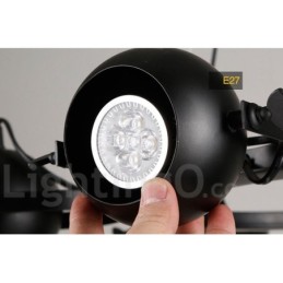 6 Light Retro Vintage Black Iron Pendant Light with Black Iron Ball Shades