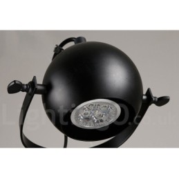 6 Light Retro Vintage Black Iron Pendant Light with Black Iron Ball Shades