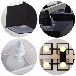 6 Light Modern Contemporary Black Flush Mount Ceiling Lights with Fabric Shade