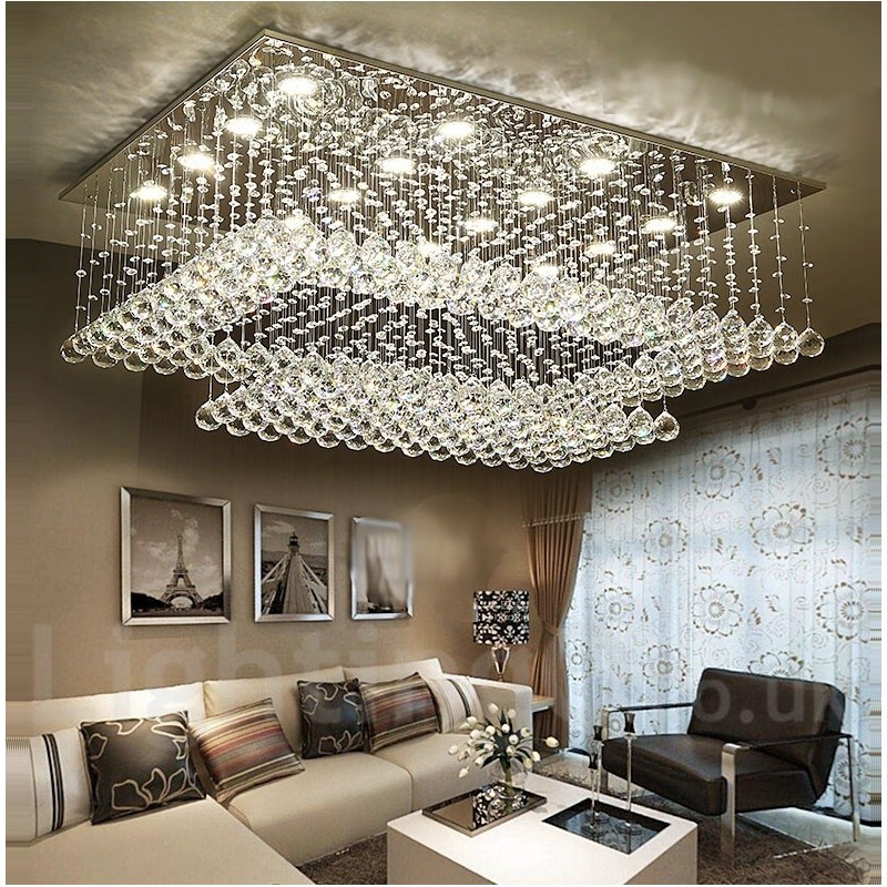 Modern Crystal Ceiling Pendant Light Indoor Chandelier Lighting Lamps Fixtures