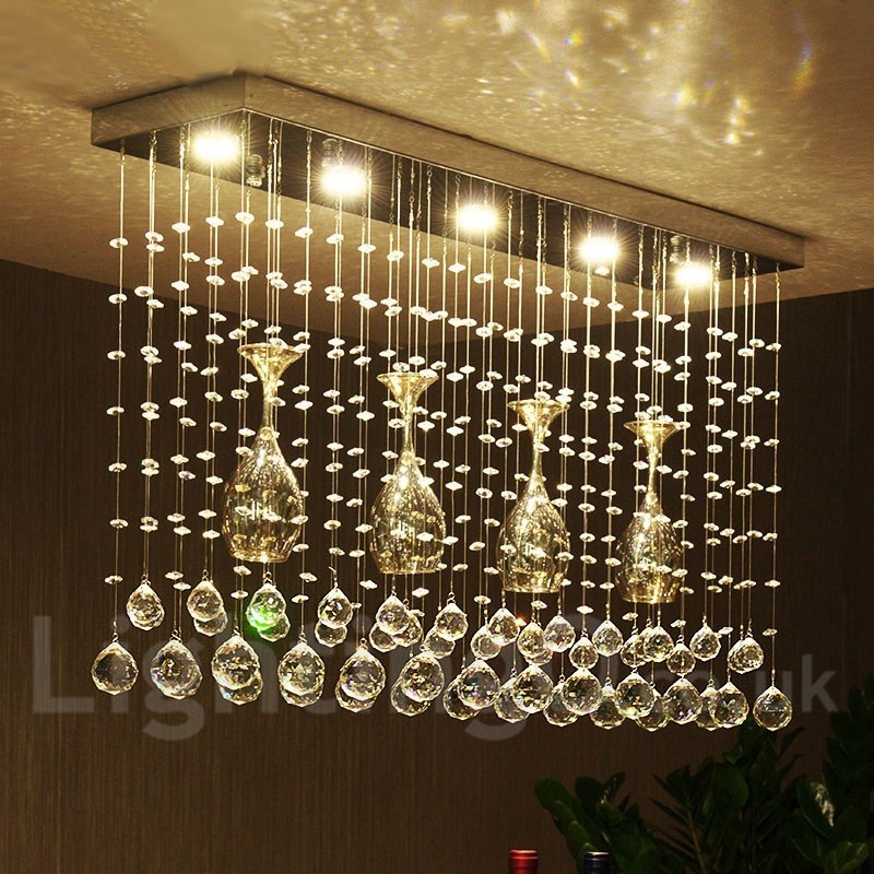 5 Lights Modern Crystal Ceiling Pendant Light Indoor Chandelier Lighting Lamps Fixture