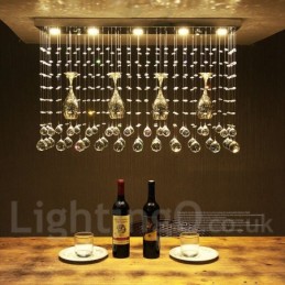 5 Lights Modern Crystal Ceiling Pendant Light Indoor Chandelier Lighting Lamps Fixture