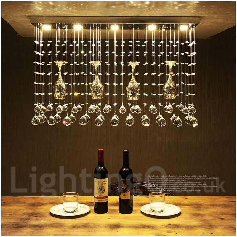 5 Lights Modern Crystal Ceiling Pendant Light Indoor Chandelier Lighting Lamps Fixture