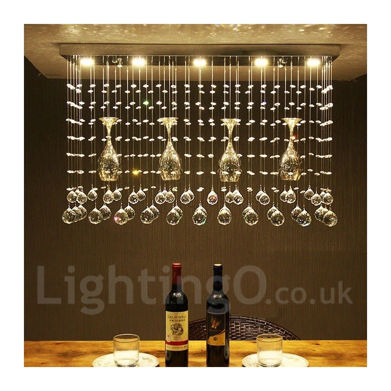5 Lights Modern Crystal Ceiling Pendant Light Indoor Chandelier Lighting Lamps Fixture