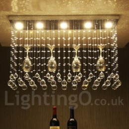 5 Lights Modern Crystal Ceiling Pendant Light Indoor Chandelier Lighting Lamps Fixture