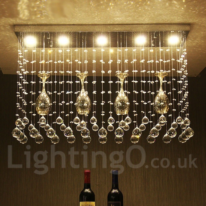 5 Lights Modern Crystal Ceiling Pendant Light Indoor Chandelier Lighting Lamps Fixture