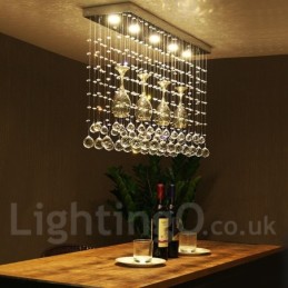 5 Lights Modern Crystal Ceiling Pendant Light Indoor Chandelier Lighting Lamps Fixture