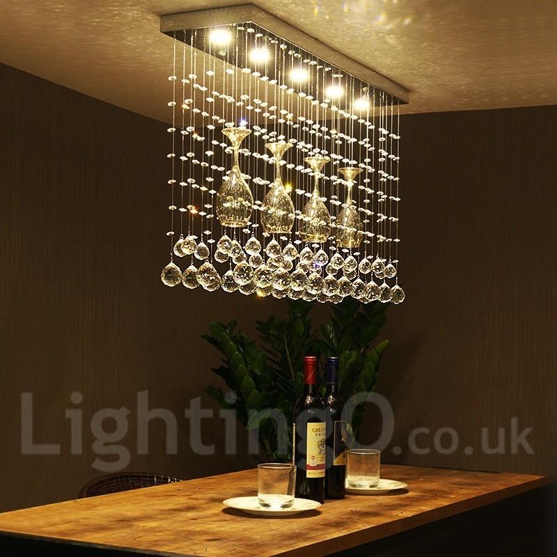 5 Lights Modern Crystal Ceiling Pendant Light Indoor Chandelier Lighting Lamps Fixture