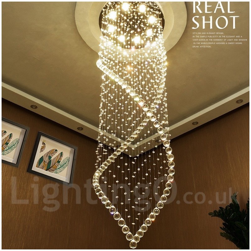 Extra Large Modern Crystal Ceiling Pendant Light Indoor Chandelier Lighting Lamps Fixtures