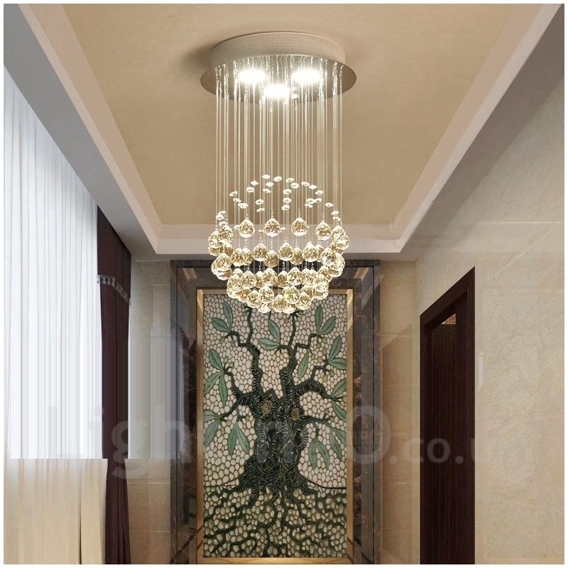 3 Light Modern Crystal Ceiling Pendant Light Indoor Chandelier Lighting Lamps Fixtures