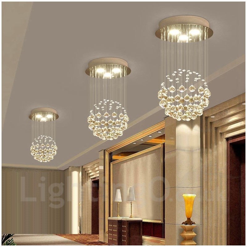 3 Light Modern Crystal Ceiling Pendant Light Indoor Chandelier Lighting Lamps Fixtures