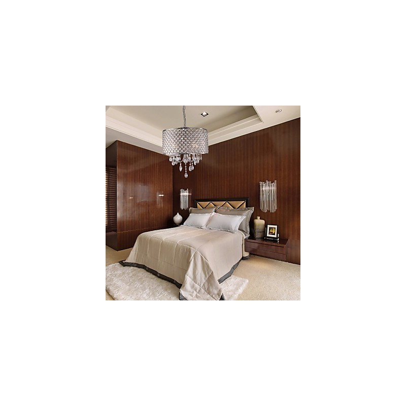 Traditional Classic Crystal Chrome Metal Chandelier