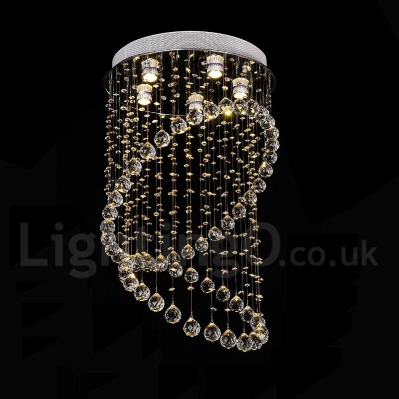 5 Lights Modern Crystal Ceiling Pendant Light Indoor Chandelier Lighting Lamps Fixtures