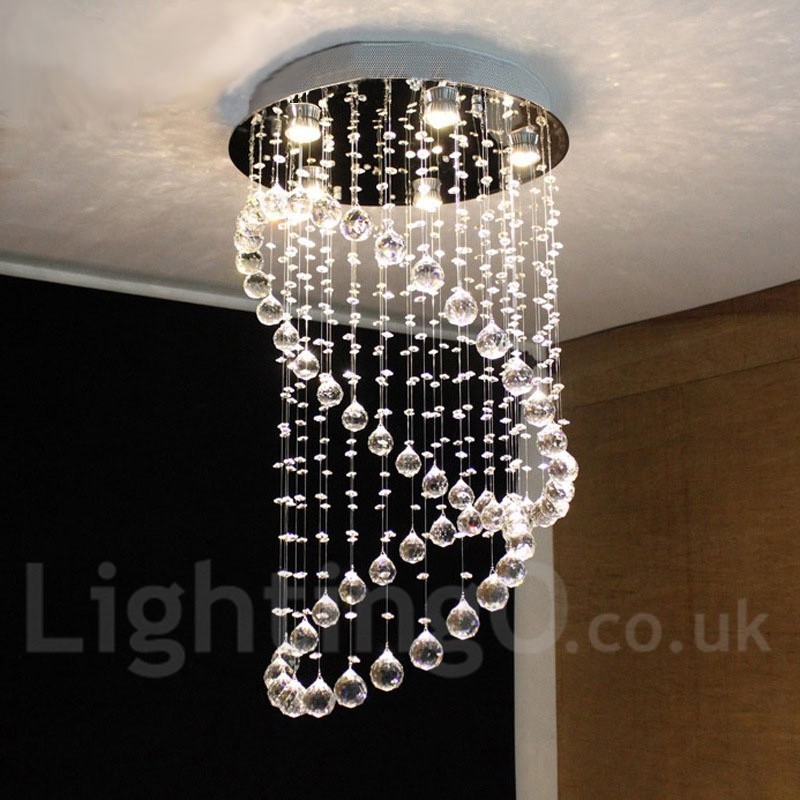 5 Lights Modern Crystal Ceiling Pendant Light Indoor Chandelier Lighting Lamps Fixtures
