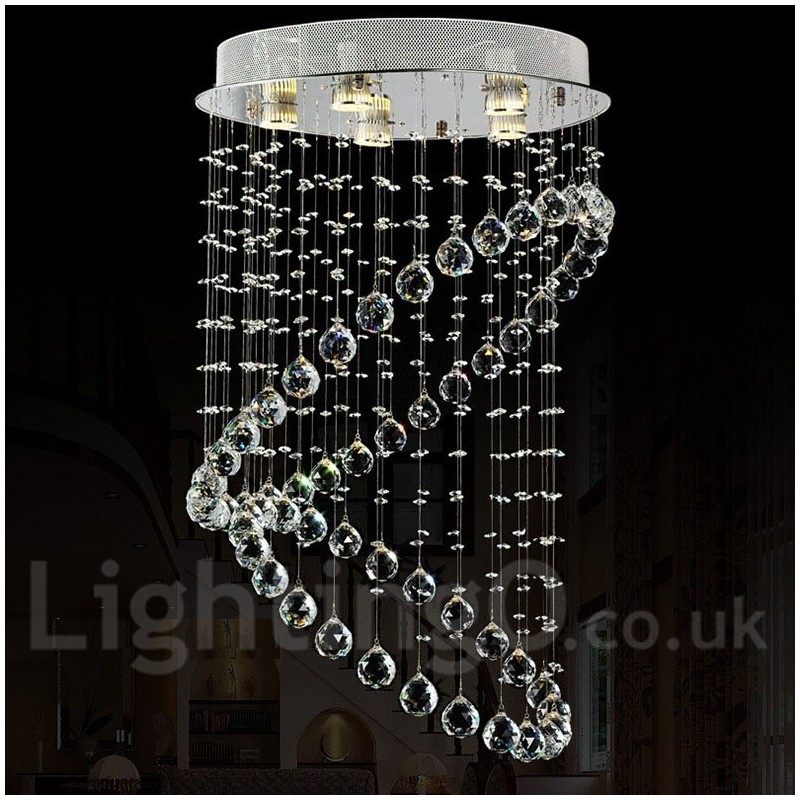 5 Lights Modern Crystal Ceiling Pendant Light Indoor Chandelier Lighting Lamps Fixtures