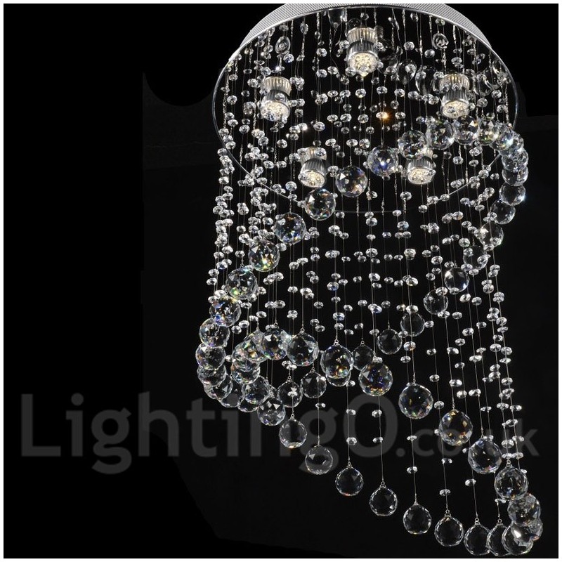5 Lights Modern Crystal Ceiling Pendant Light Indoor Chandelier Lighting Lamps Fixtures