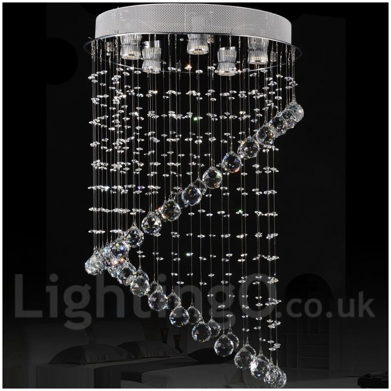 5 Lights Modern Crystal Ceiling Pendant Light Indoor Chandelier Lighting Lamps Fixtures