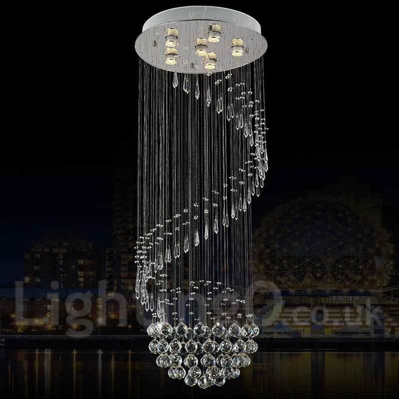 6 Lights Modern Crystal Ceiling Pendant Light Indoor Chandelier Lighting Lamps Fixtures