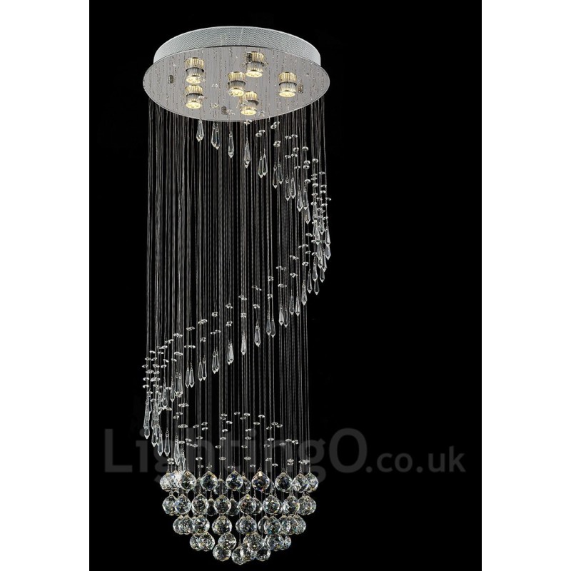 6 Lights Modern Crystal Ceiling Pendant Light Indoor Chandelier Lighting Lamps Fixtures