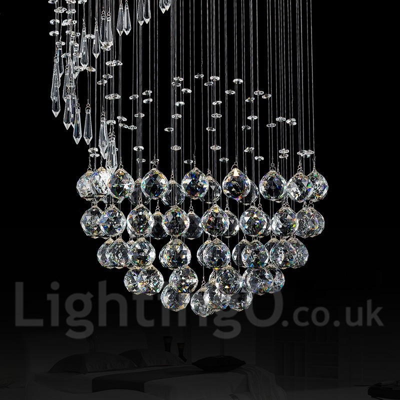 6 Lights Modern Crystal Ceiling Pendant Light Indoor Chandelier Lighting Lamps Fixtures