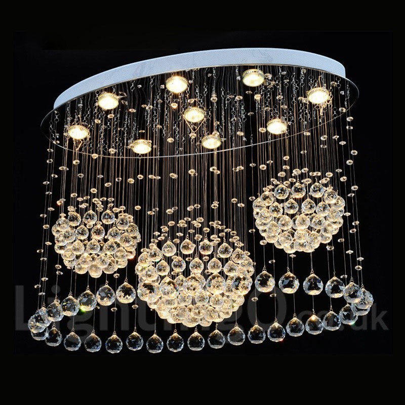 9 Lights Modern Crystal Ceiling Pendant Light Indoor Chandelier Lighting Lamps Fixtures