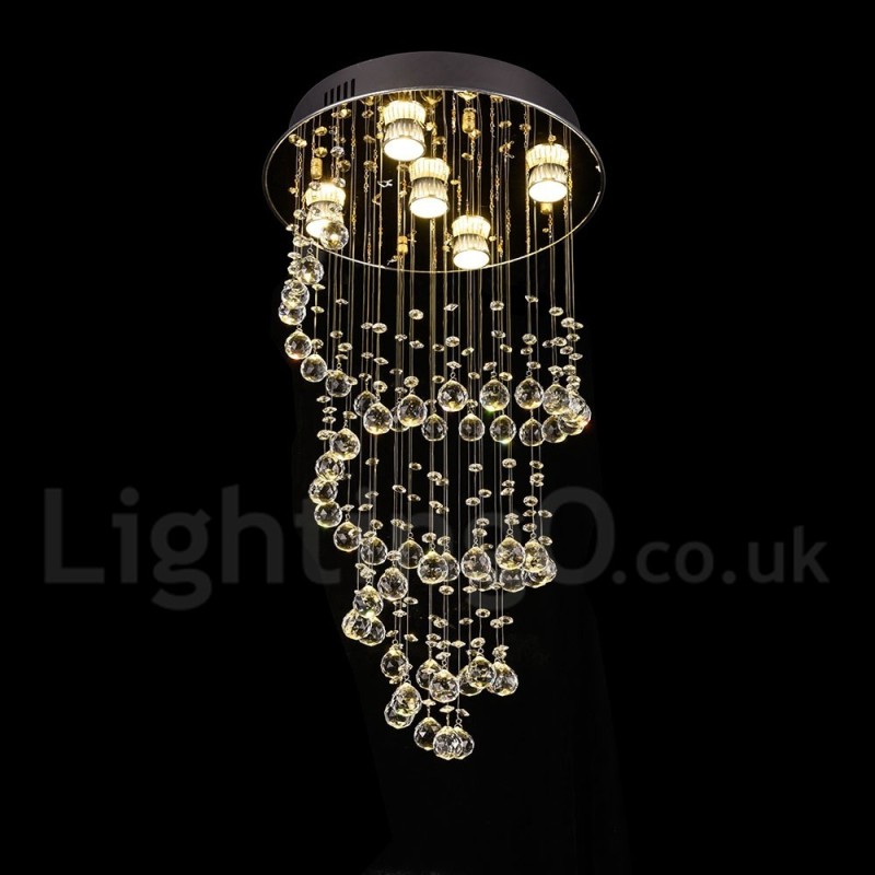 5 Lights Modern Crystal Ceiling Pendant Light Indoor Chandelier Lighting Lamps Fixtures