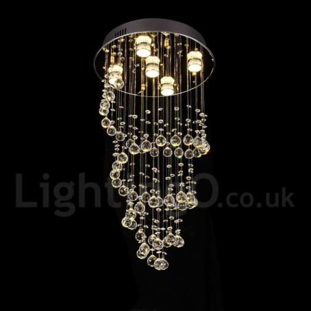 5 Lights Modern Crystal Ceiling Pendant Light Indoor Chandelier Lighting Lamps Fixtures