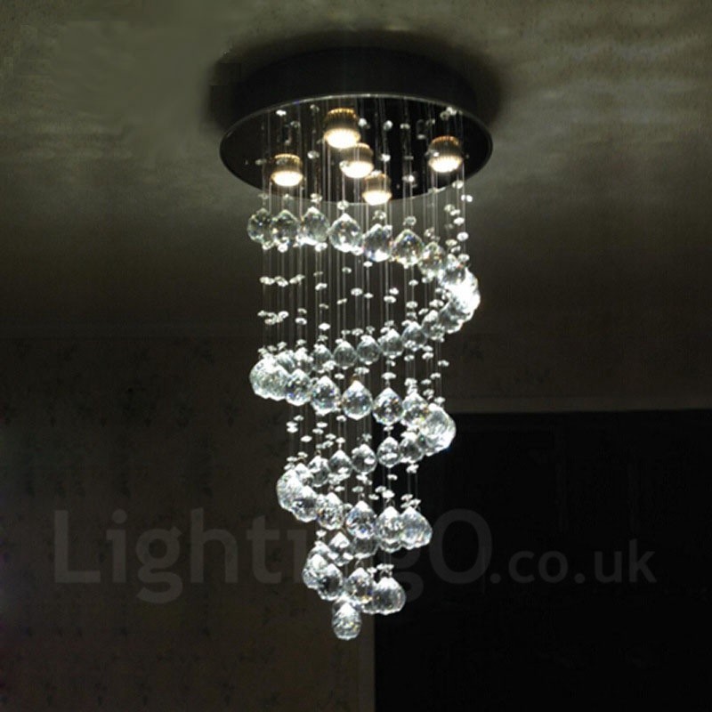 5 Lights Modern Crystal Ceiling Pendant Light Indoor Chandelier Lighting Lamps Fixtures