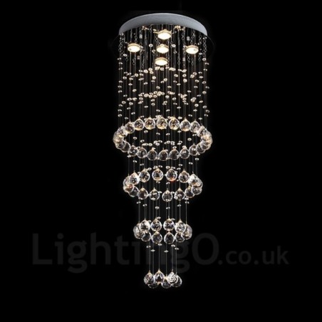 5 Lights Modern Crystal Ceiling Pendant Light Indoor Chandelier Lighting Lamps Fixtures