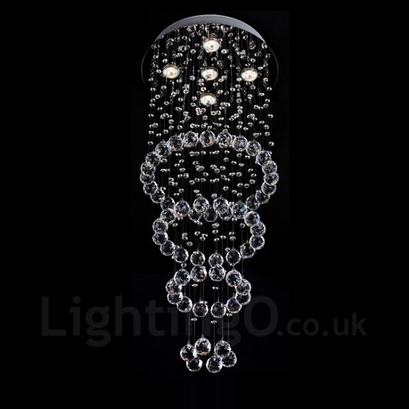 5 Lights Modern Crystal Ceiling Pendant Light Indoor Chandelier Lighting Lamps Fixtures