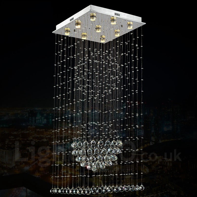 9 Lights Modern Crystal Ceiling Pendant Light Indoor Chandelier Lighting Lamps Fixtures