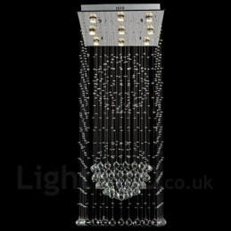 9 Lights Modern Crystal Ceiling Pendant Light Indoor Chandelier Lighting Lamps Fixtures