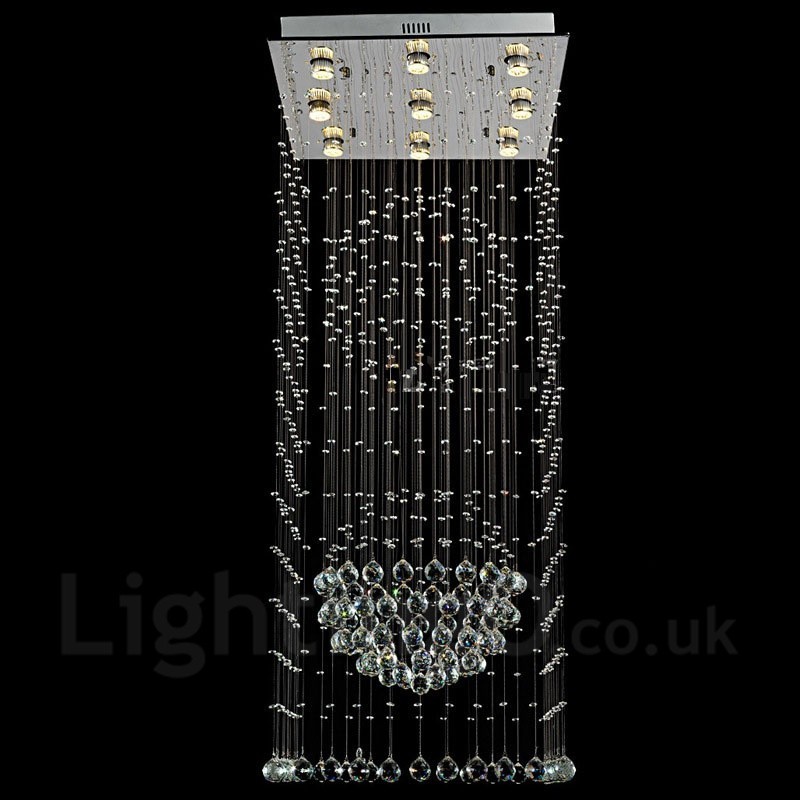 9 Lights Modern Crystal Ceiling Pendant Light Indoor Chandelier Lighting Lamps Fixtures