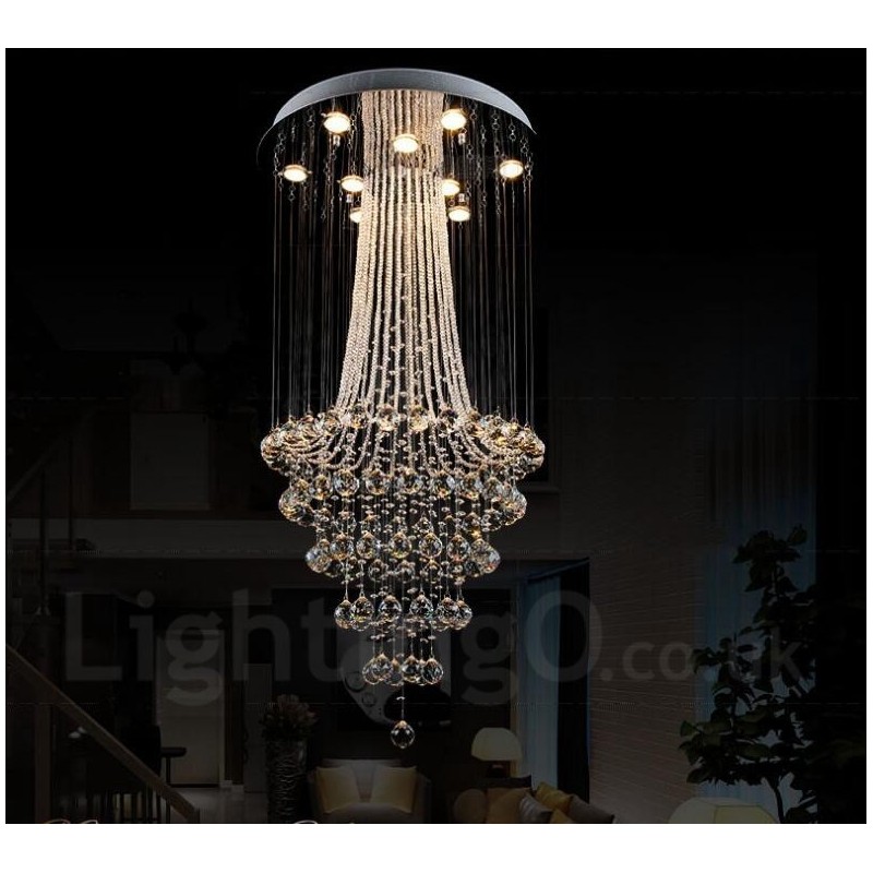 9 Lights Modern Crystal Ceiling Pendant Light Indoor Chandelier Lighting Lamps Fixtures
