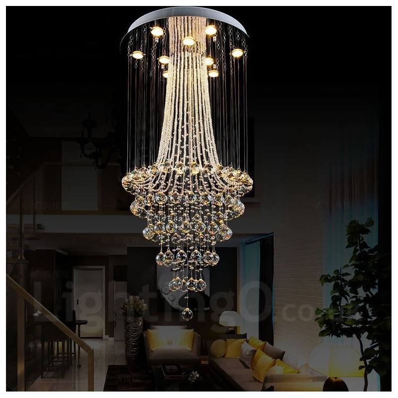 9 Lights Modern Crystal Ceiling Pendant Light Indoor Chandelier Lighting Lamps Fixtures