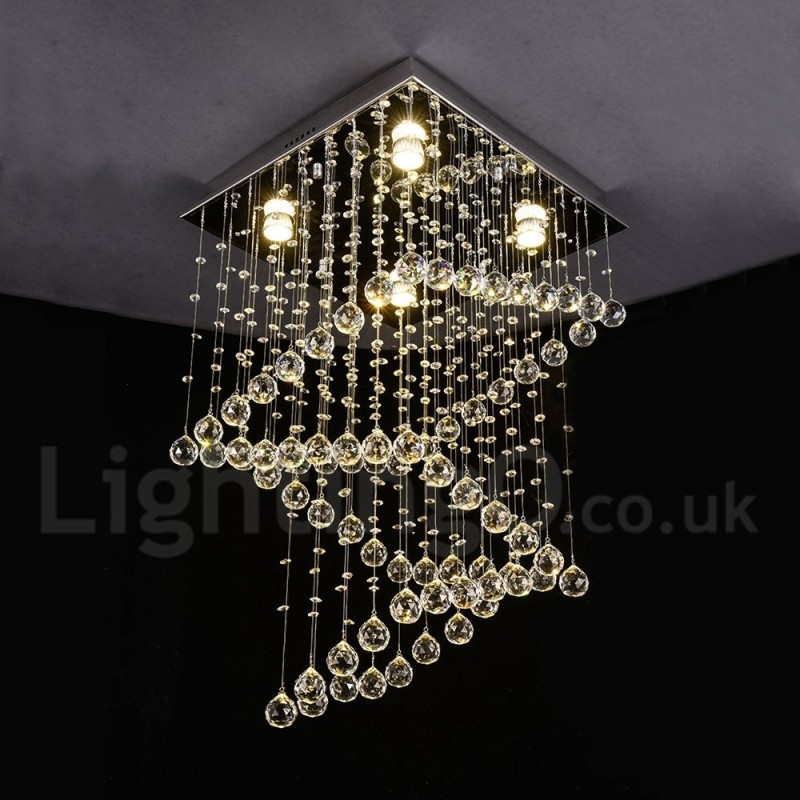 4 Lights Modern Crystal Ceiling Pendant Light Indoor Chandelier Lighting Lamps Fixtures