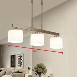 3 Lights Modern Chrome Pendant Light Indoor Chandelier Home Hanging Lighting Lamps Fixtures with Glass Shades
